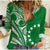 Cook Islands Tatau Women Casual Shirt Symbolize Passion Stars Version Green LT13 - Wonder Print Shop