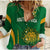 (Custom Personalised) South Africa Cricket Women Casual Shirt Proteas Champion LT13 - Wonder Print Shop