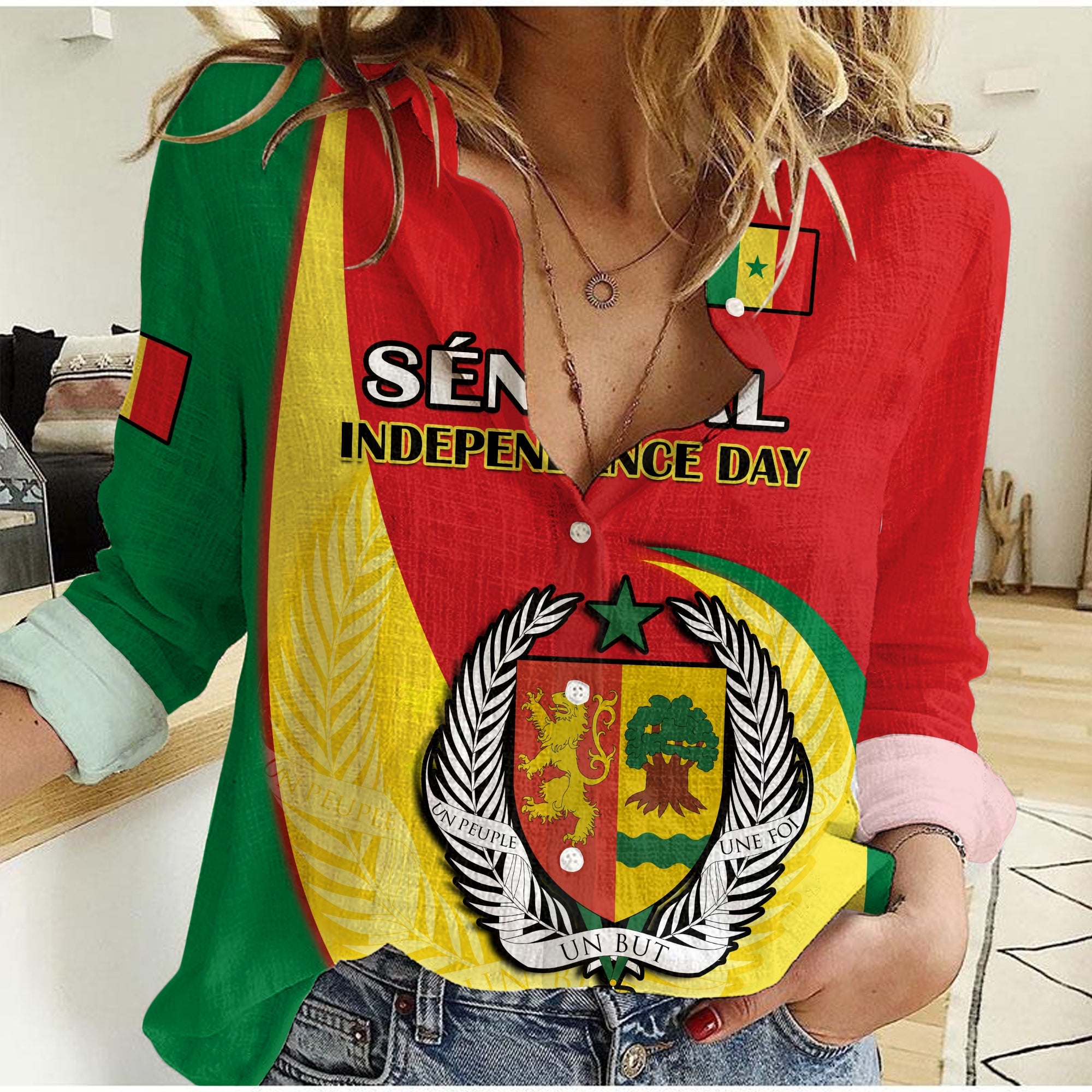 (Custom Personalised) Senegal Women Casual Shirt Happy 63th Independence Day - Wonder Print Shop