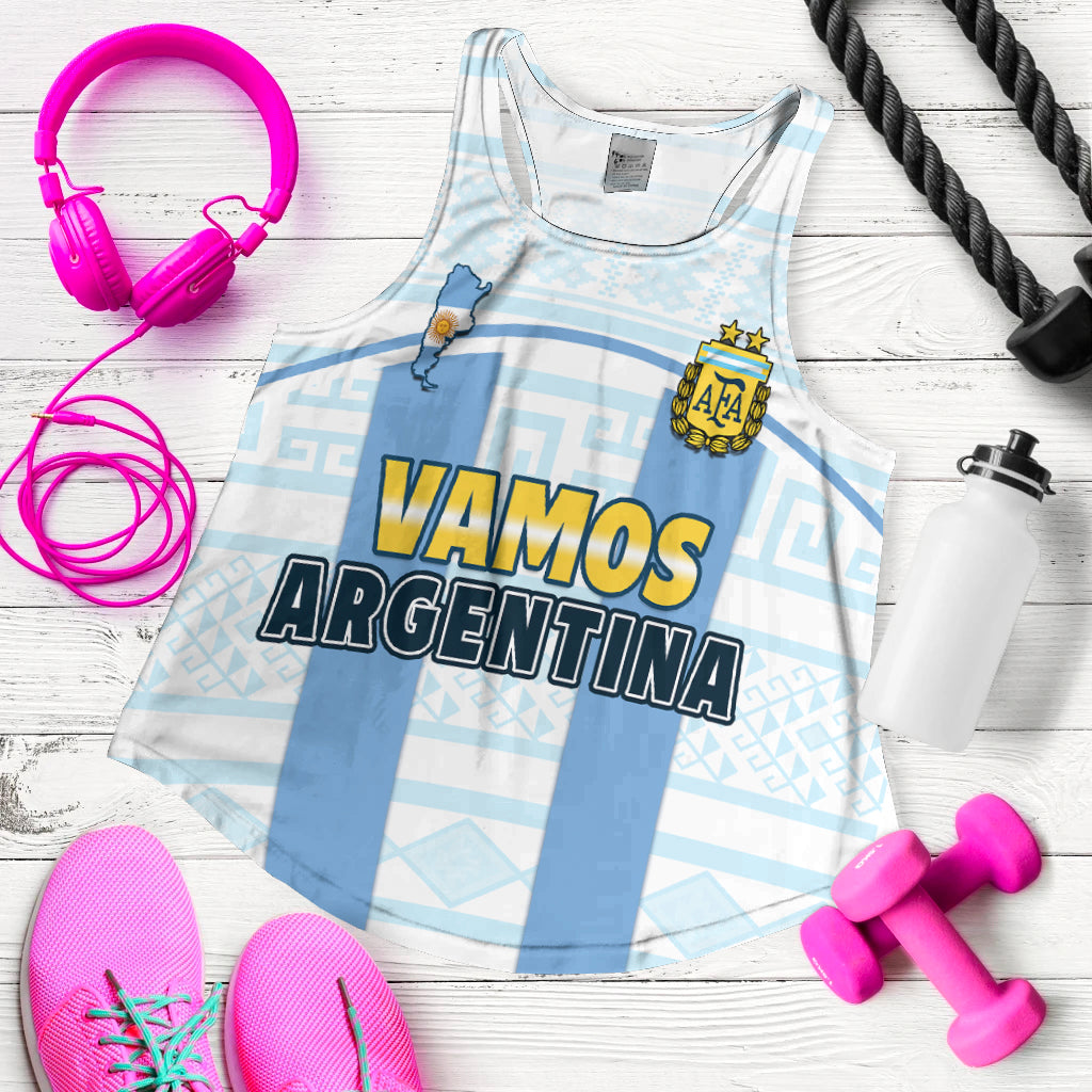 Argentina Football 2022 Women Racerback Tank Vamos La Albiceleste - Wonder Print Shop