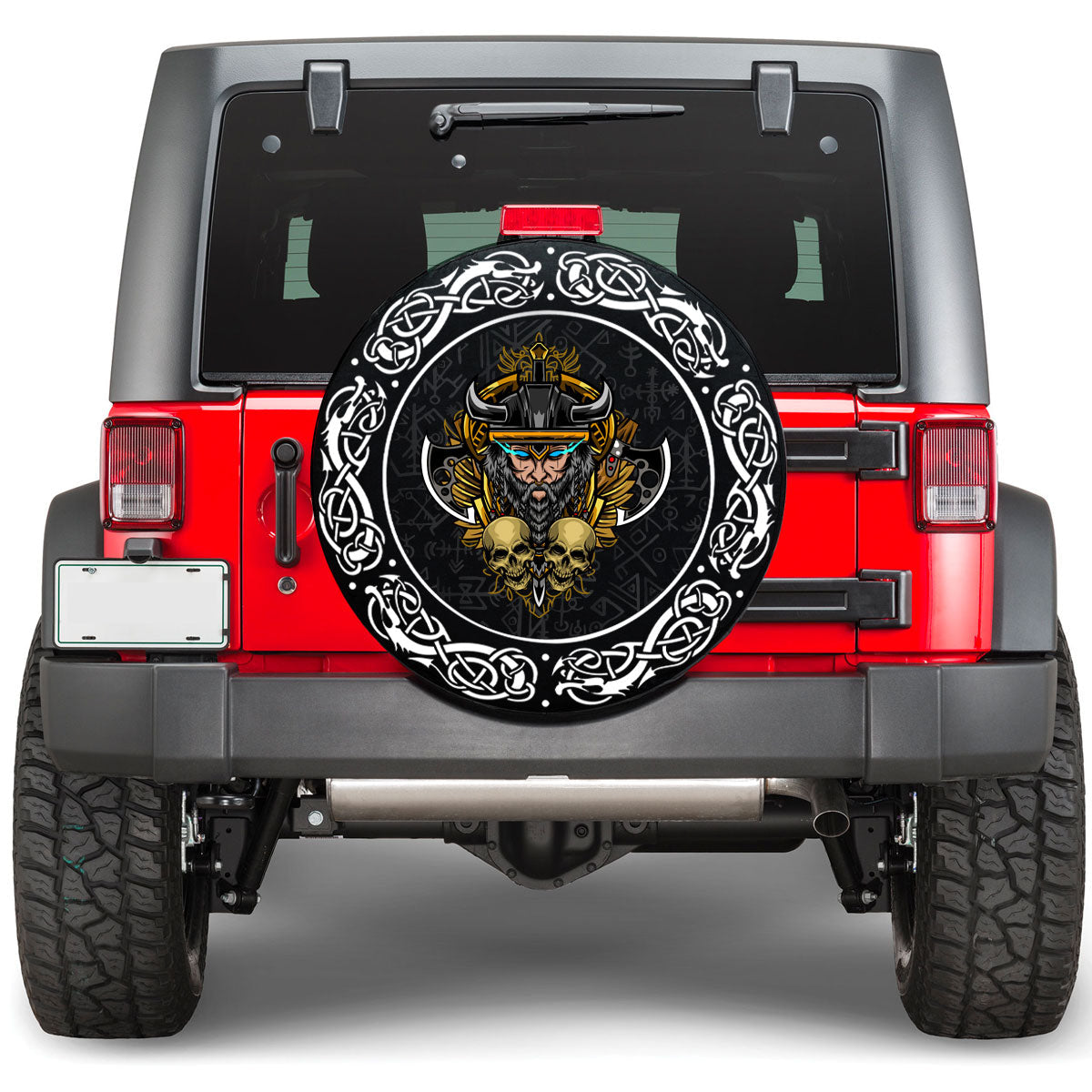 Viking Warrior and Skull Viking Spare Tire Cover RLT12 - Wonder Print Shop