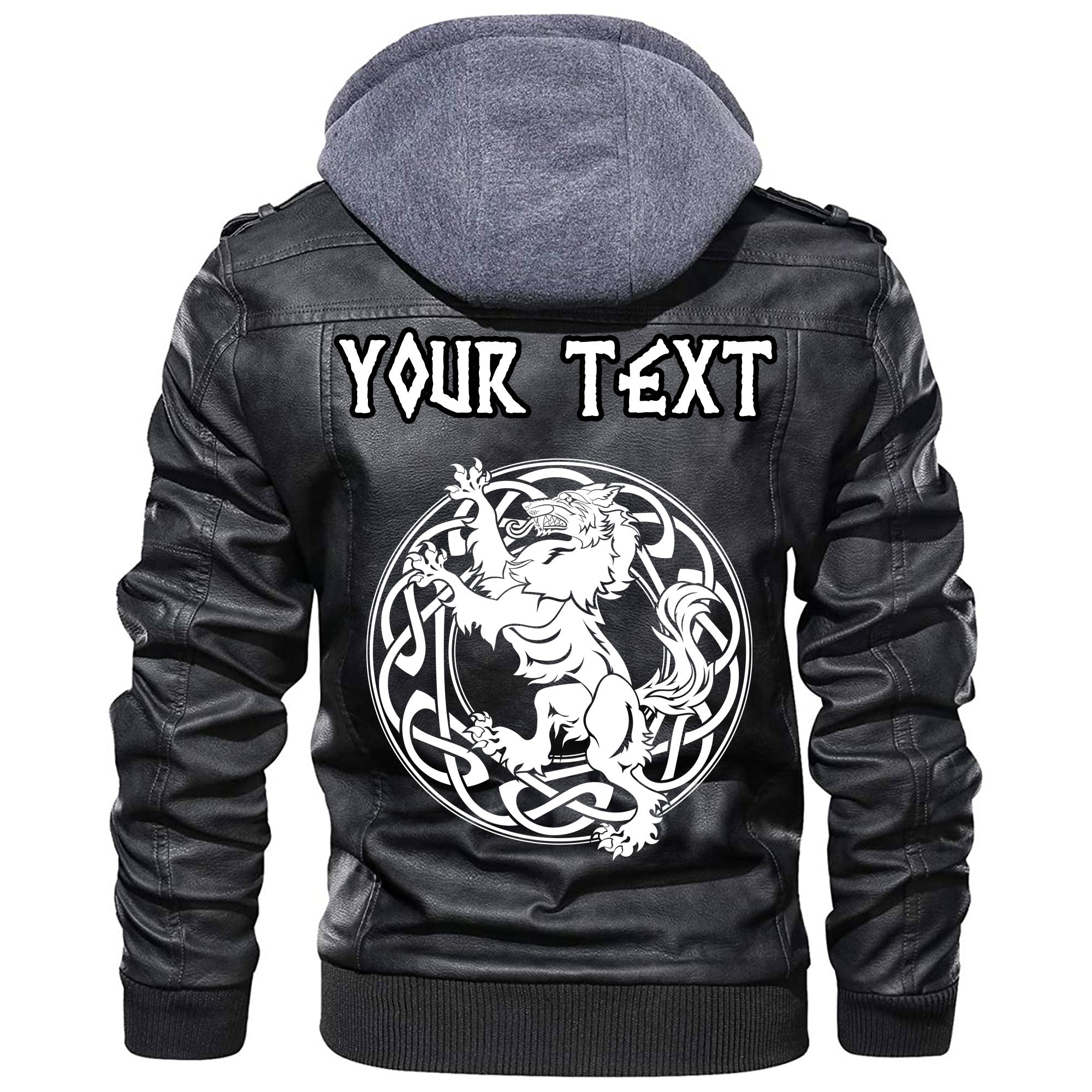 (Custom) Wonder Print Shop - Werewolf And Celtic Scandinavian Leather Jacket RLT12 - Wonder Print Shop