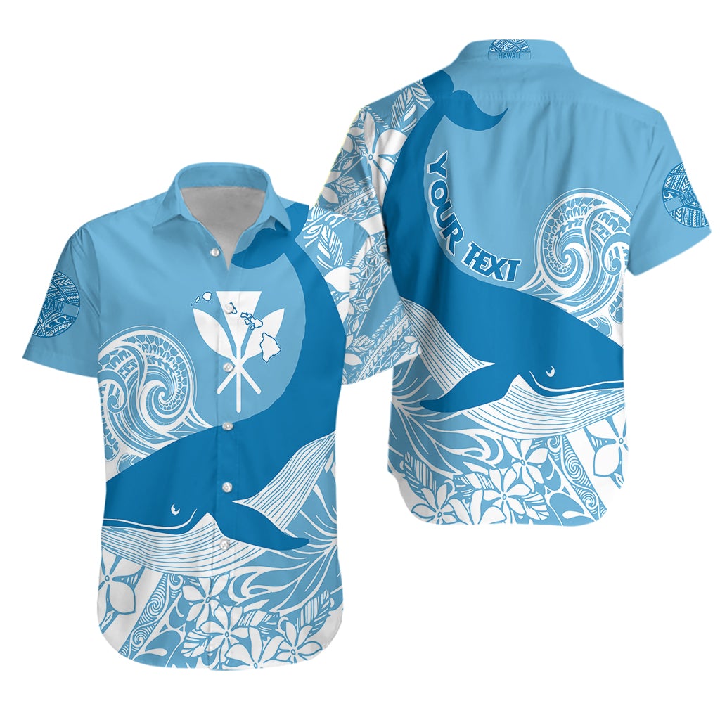 (Custom Personalized) Hawaii Kohol Humpback Whale Hawaiian Shirt Cerulean - Wonder Print Shop