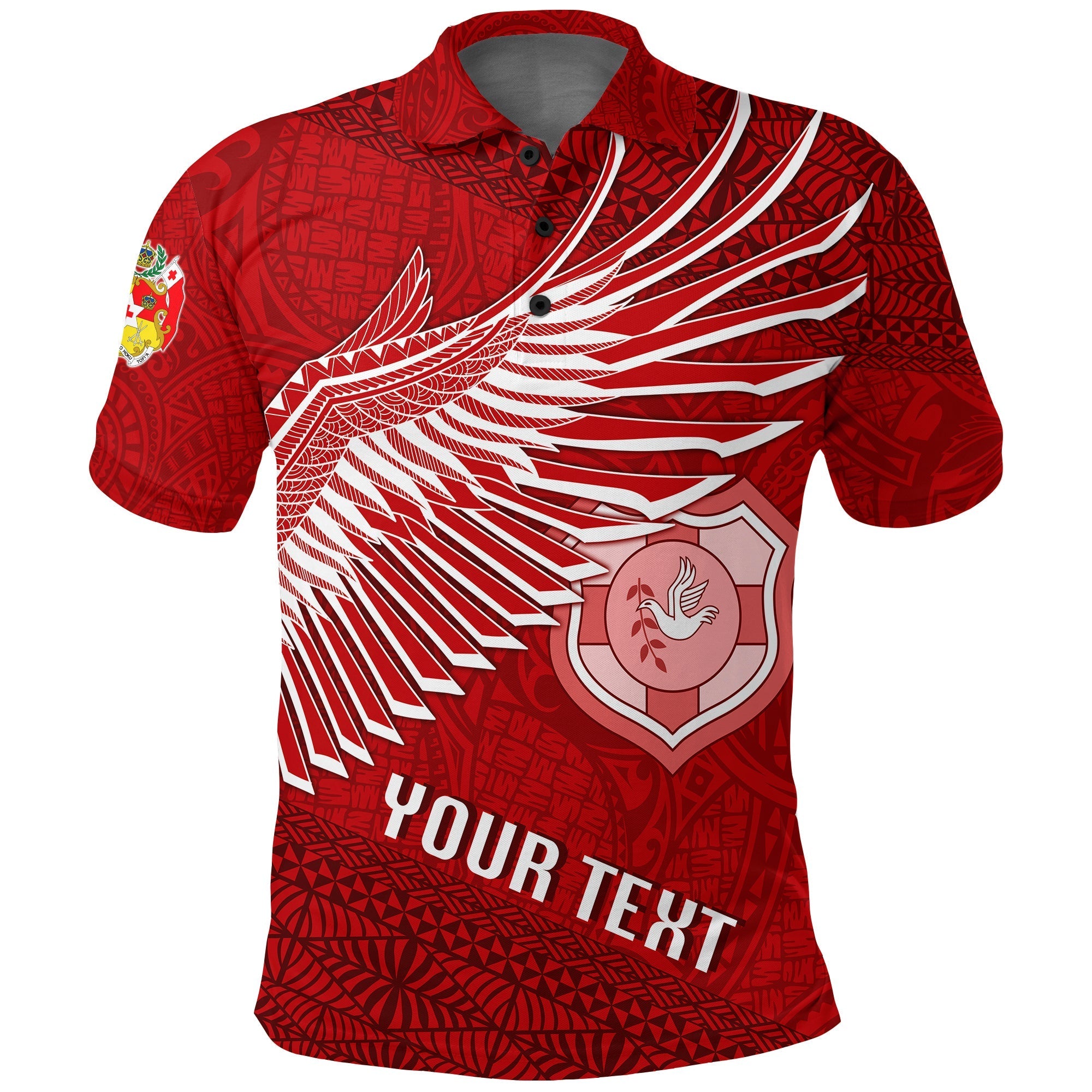 (Custom Personalize) Tonga Rugby Polo Shirt Ikale Tahi Soaring Wings - Wonder Print Shop