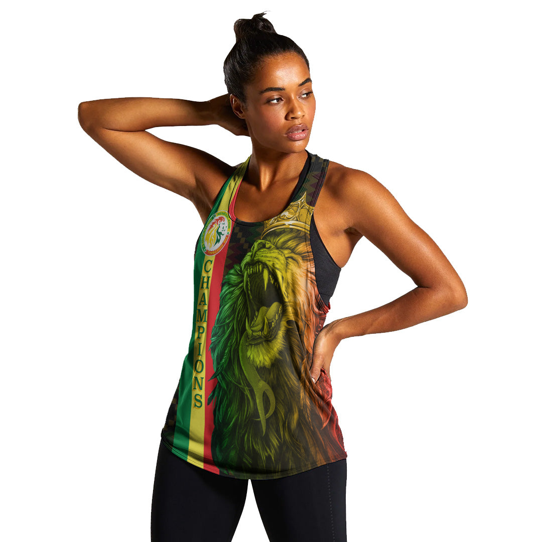 Senegal Football Champion Women's Racerback Tank History Makers - Wonder Print Shop