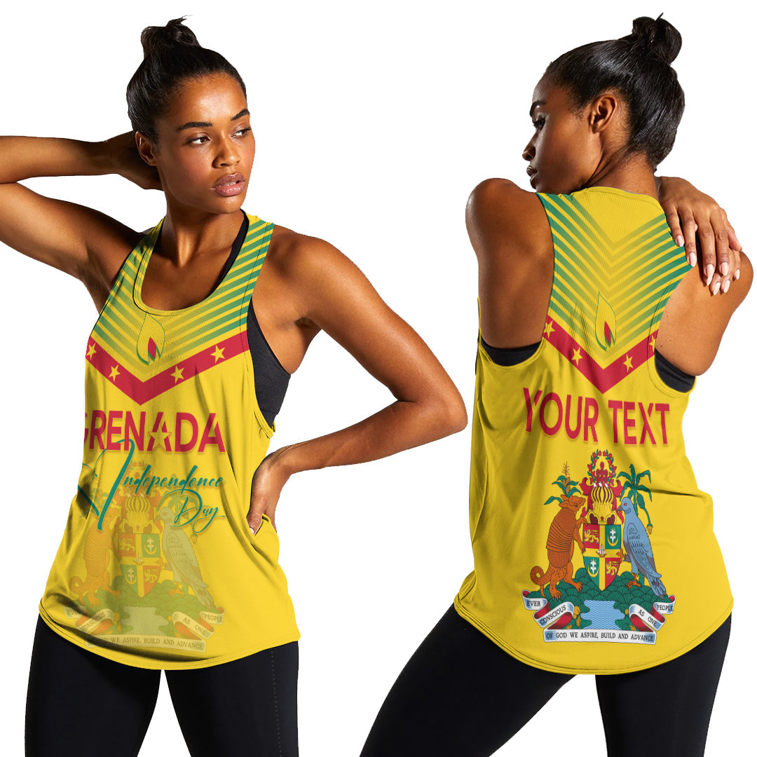 Grenada Independence Day Women Racerback Tank Top Geometric Style Ver 02 - Wonder Print Shop