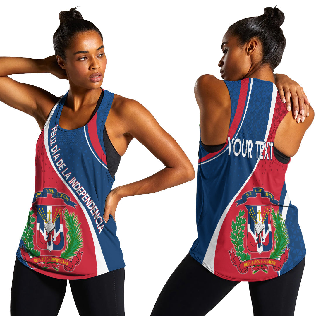 Dominican Republic Women Racerback Tank Top Independence Day - Curve Style - Wonder Print Shop