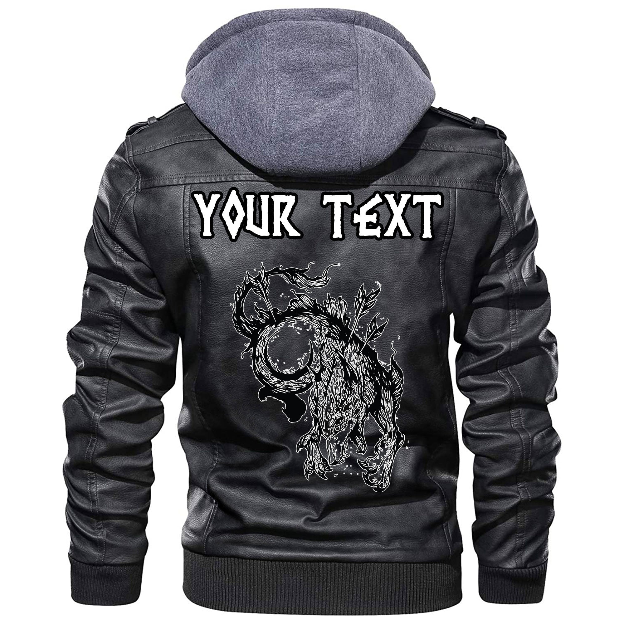 (Custom) Wonder Print Shop - Wolf and Moon Leather Jacket RLT12 - Wonder Print Shop