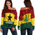 Ghana Flag Mix Patterns Women Off Shoulder Sweater LT6 - Wonder Print Shop