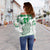 (Custom Personalised And Number) Ireland Cross Cricket Team Women Off Shoulder Sweater Celtic Irish Green Pattern Unique - Wonder Print Shop