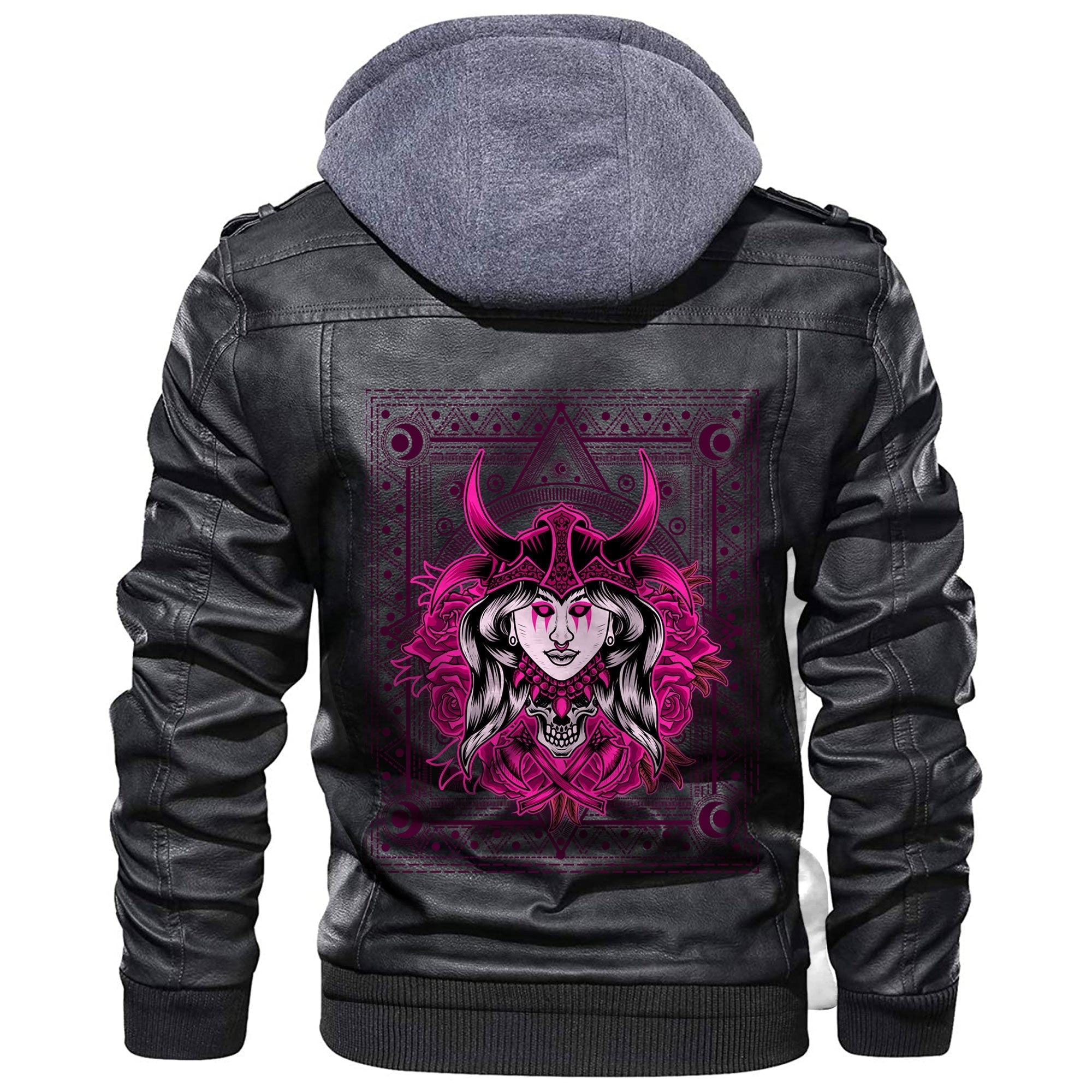 Viking Woman Pink Head Leather Jacket RLT12 - Wonder Print Shop