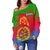 (Custom Personalised) Eritrea Women's Off Shoulder Sweater Gradient Color Flag With Map LT6 - Wonder Print Shop