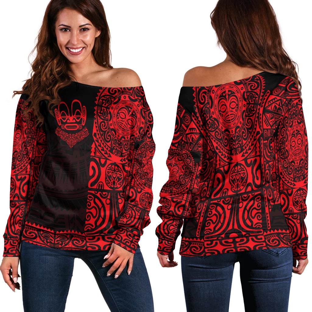 marquesas-islands-women-off-shoulder-marquesan-tattoo-unique-style-red