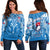 Samoa Rugby Toa Samoa Blue Style Women Off Shoulder Sweater LT2 - Wonder Print Shop