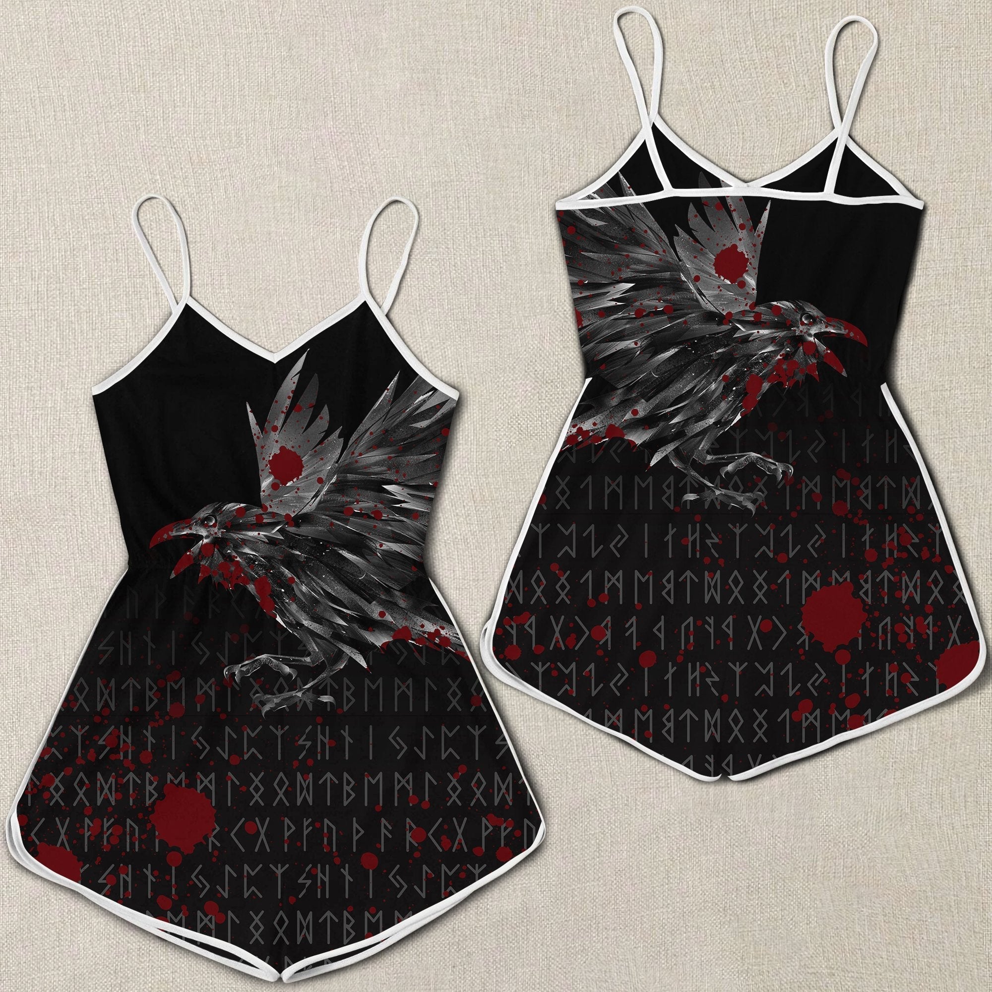 viking-womens-rompers-the-raven-of-odin-rune-blood