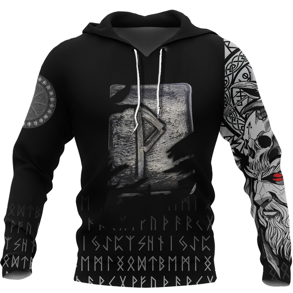 Viking Hoodie Wunjo Norse Runes RLT12 - Wonder Print Shop