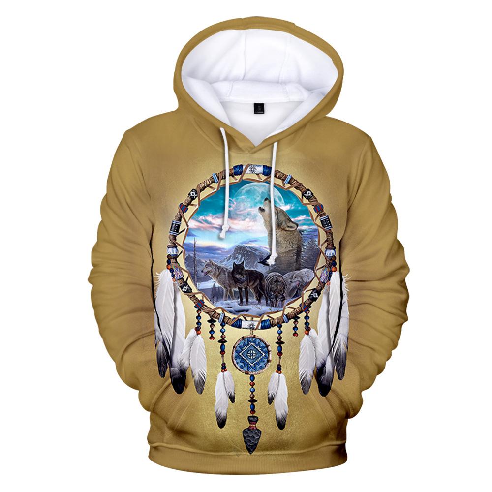 Dreamcatcher Wolf Native American All Over Hoodie LT10 - Wonder Print Shop