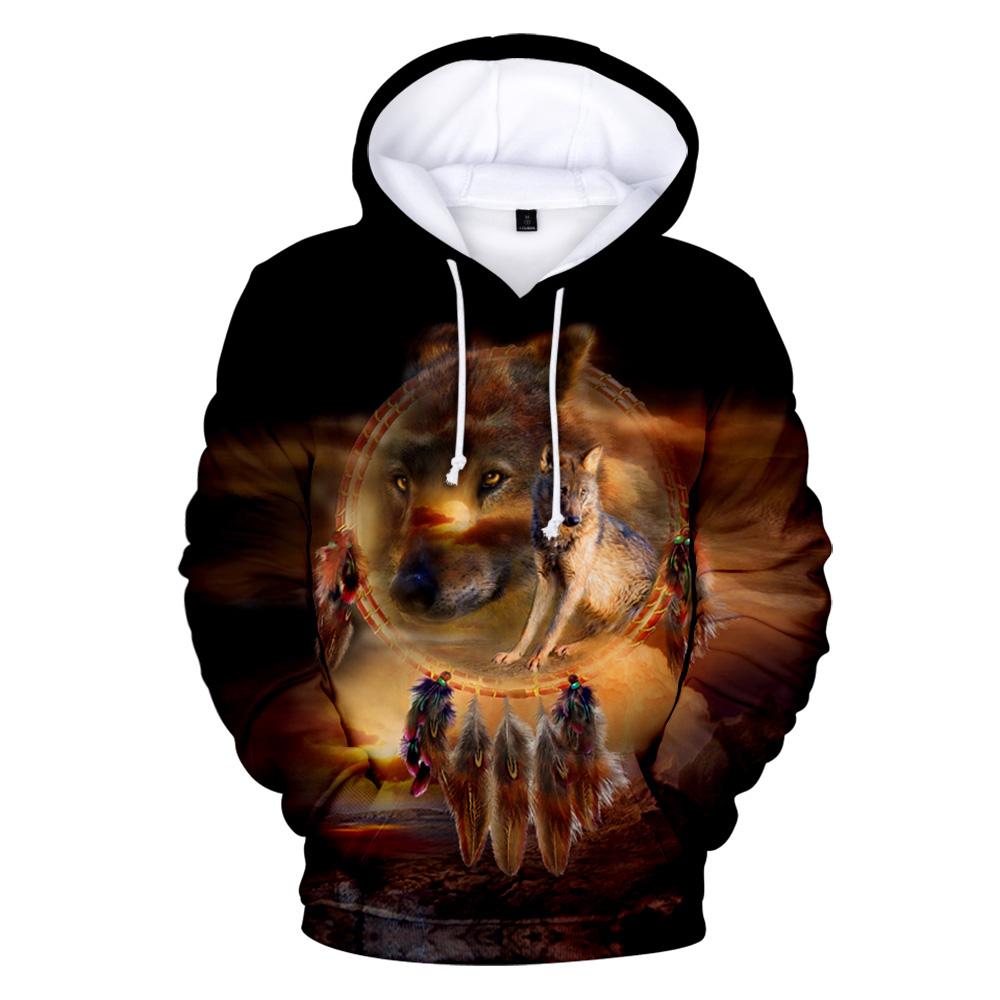 Wolf Dreamcatcher Native American All Over Hoodie LT10 - Wonder Print Shop