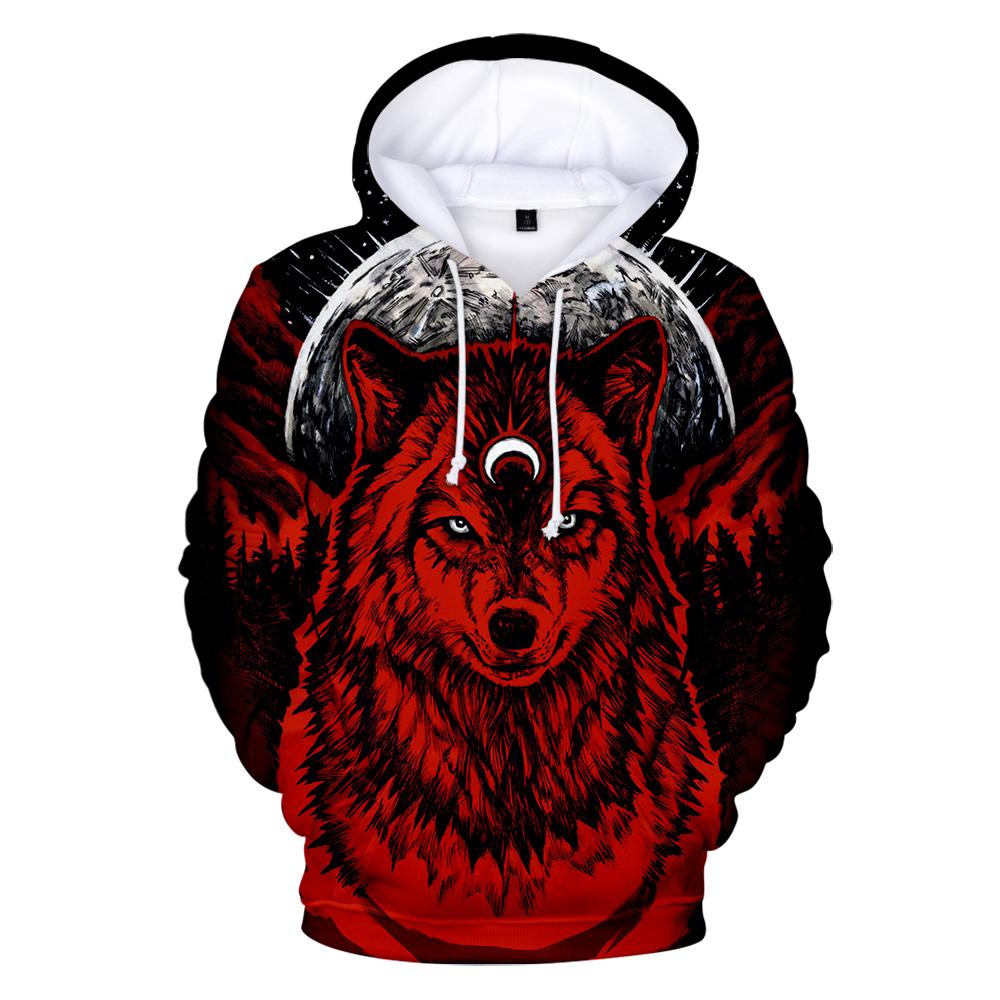 Red Wolf Moon Native American All Over Hoodie LT10 - Wonder Print Shop