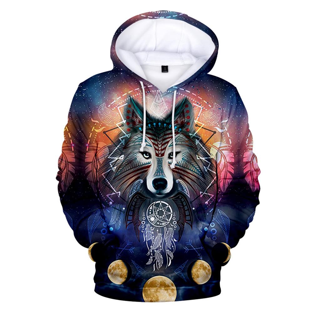 Wolf Tribal Galaxy Native American All Over Hoodie LT10 - Wonder Print Shop