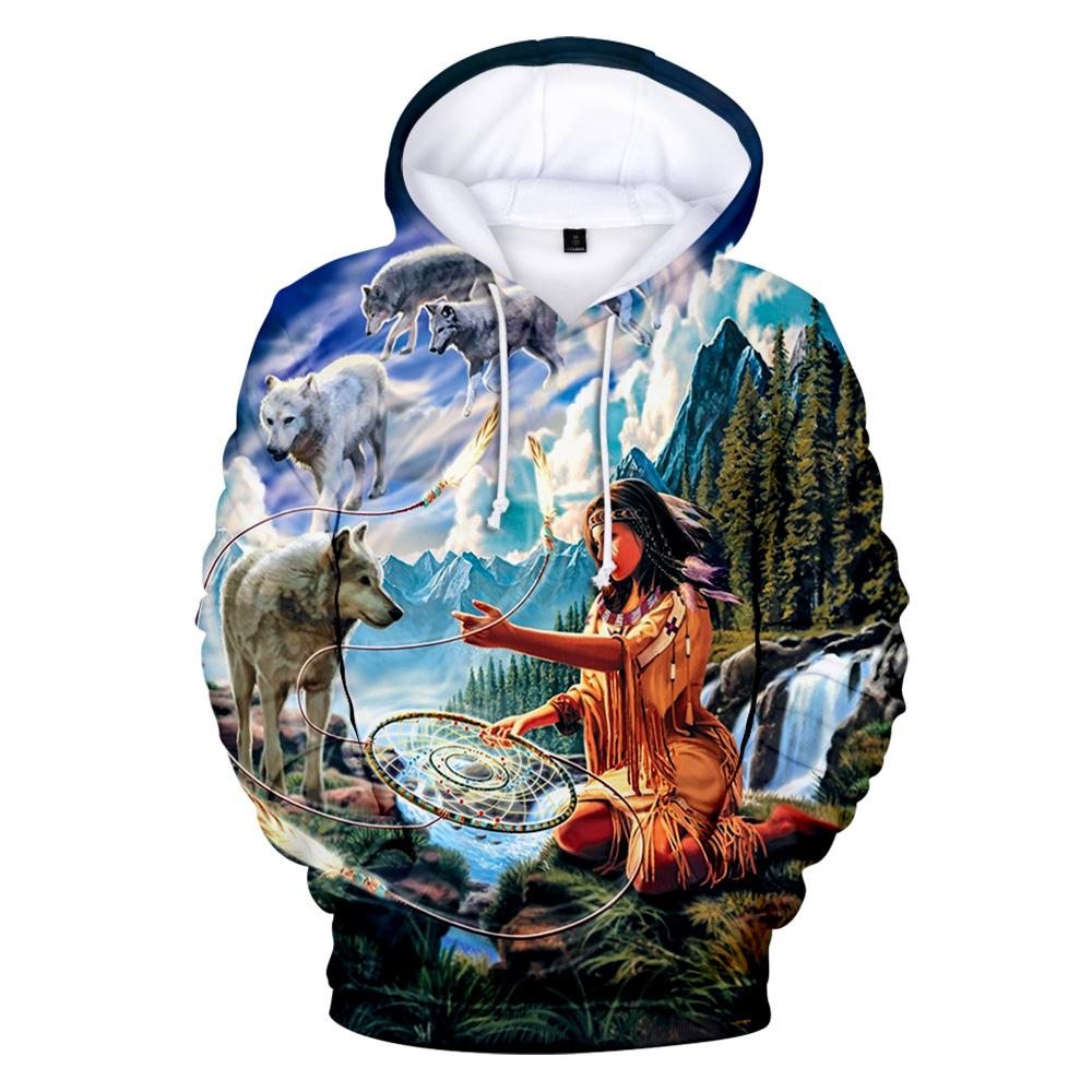 Wolf Dreamcatcher and Native American Women All Over Hoodie LT10 - Wonder Print Shop