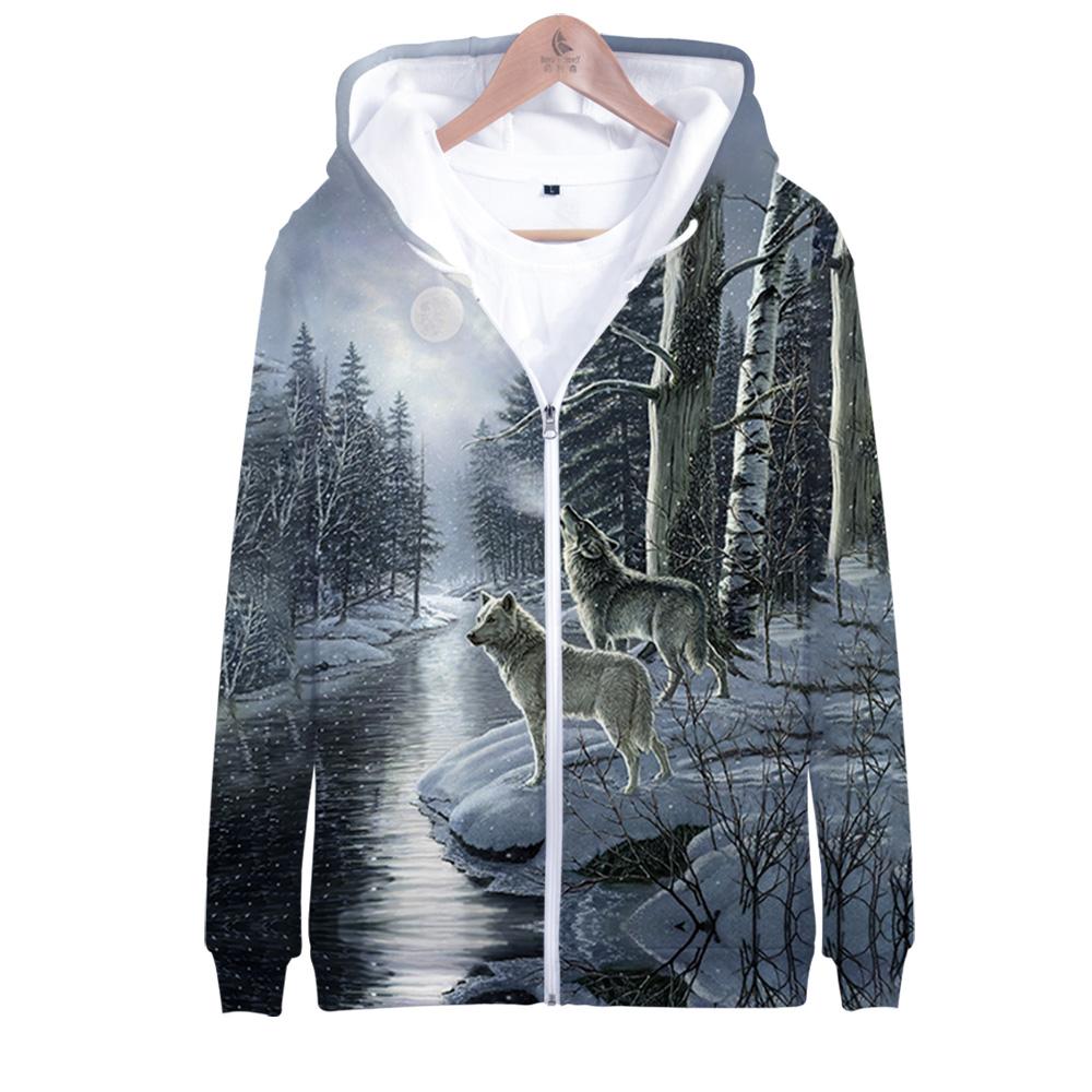 Wolf Driver Tree Native American All Over Zip Hoodie LT10 - Wonder Print Shop