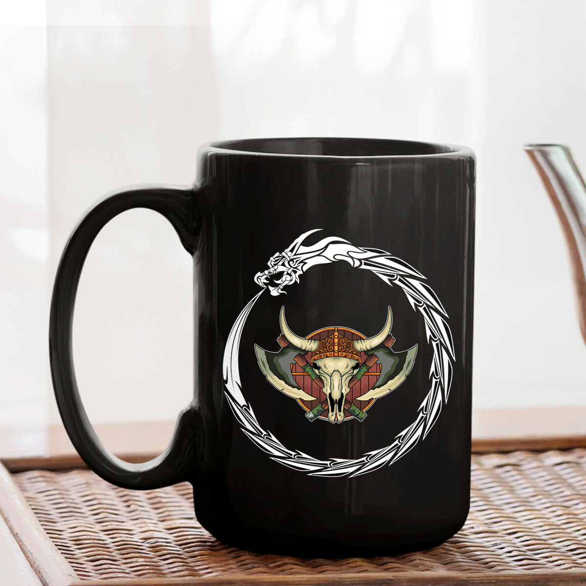 viking-mug-vintage-skull-and-axe-wing-monochrome-mug