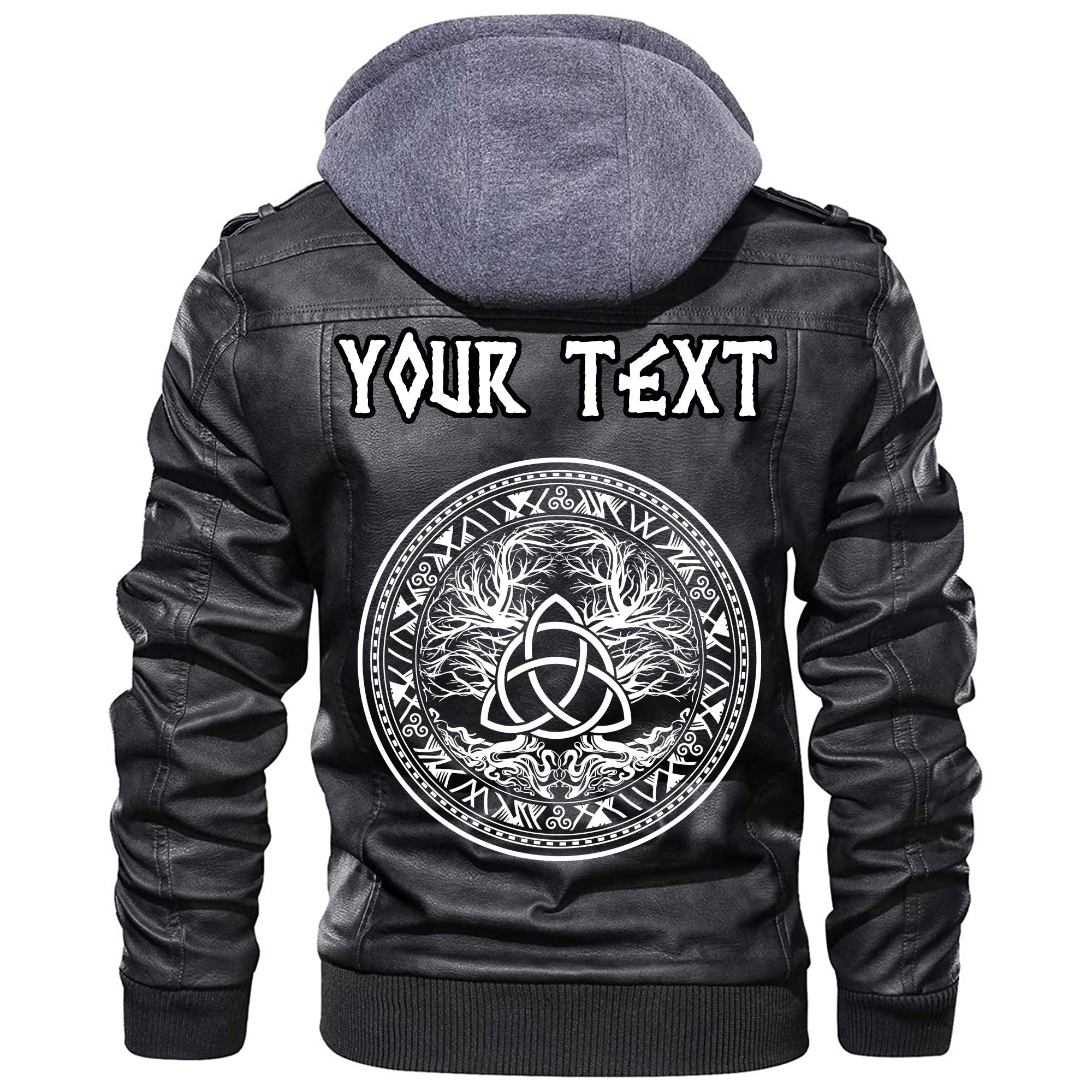 (Custom) Wonder Print Shop - Yggdrasil Tree Of Life Celtic 2 Leather Jacket RLT12 - Wonder Print Shop