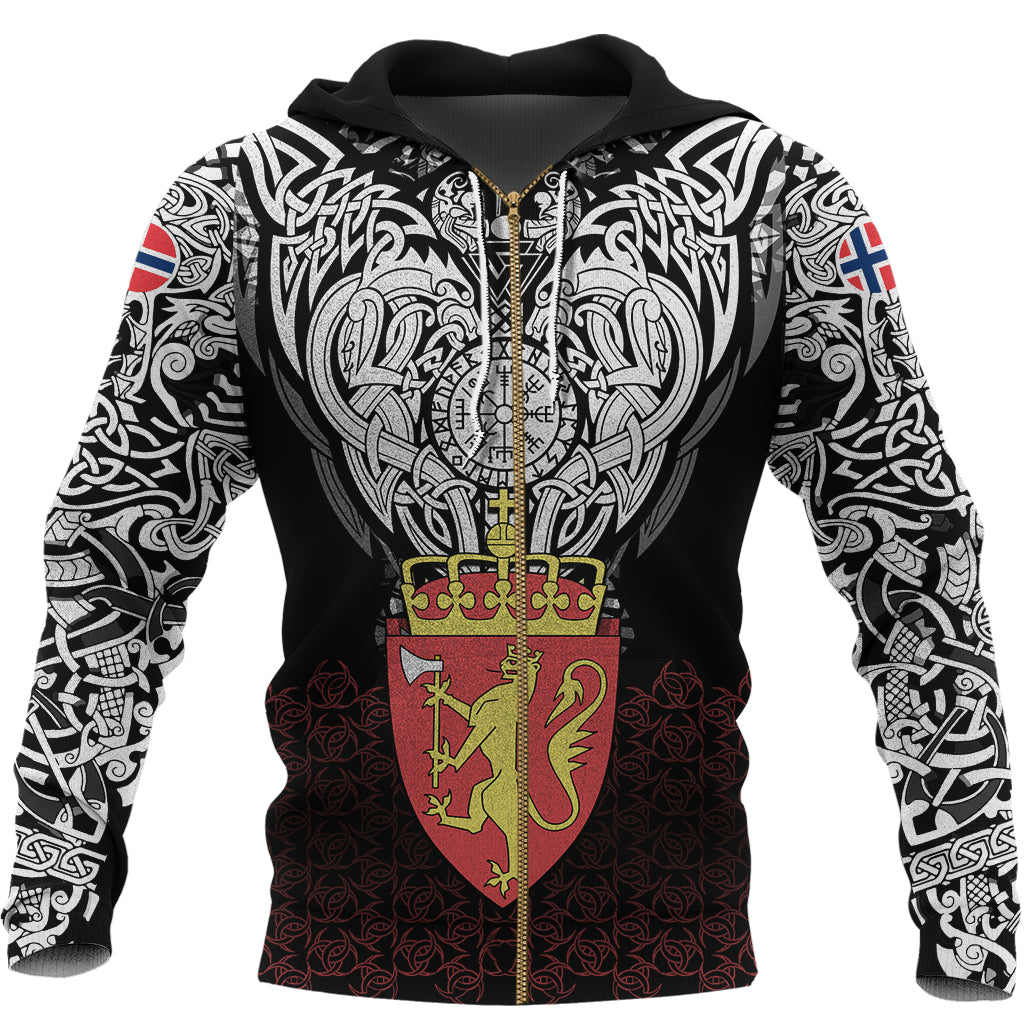 Viking Zip Hoodie - Norway Viking Symbol RLT12 - Wonder Print Shop