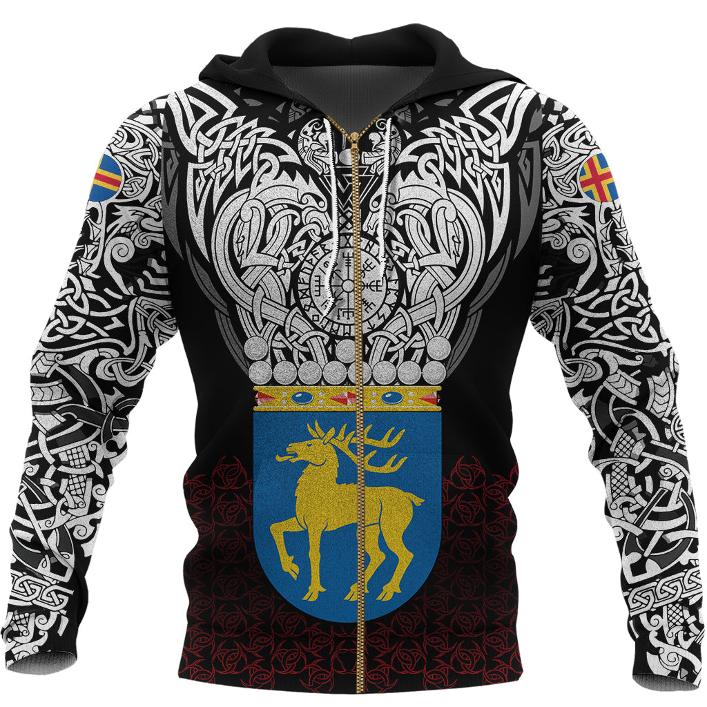 Viking Zip Hoodie - Aland Viking Symbol RLT12 - Wonder Print Shop