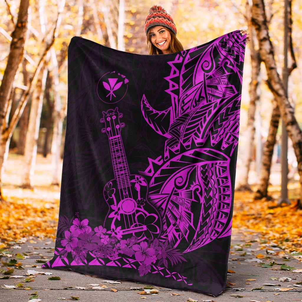 hawaii-polynesian-premium-blanket-ukulele-purple