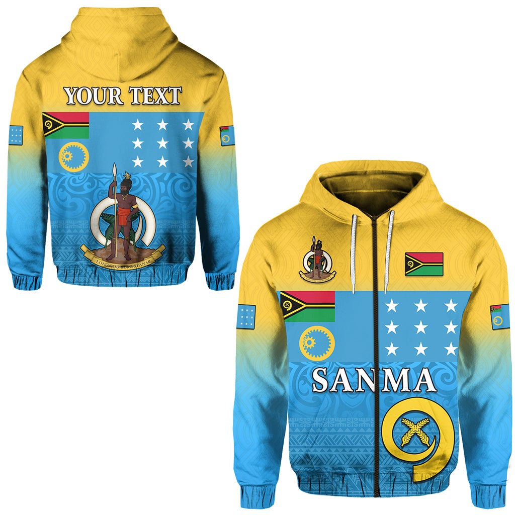 Custom Sanma Province Zip Hoodie Vanuatu Proud LT13 - Wonder Print Shop