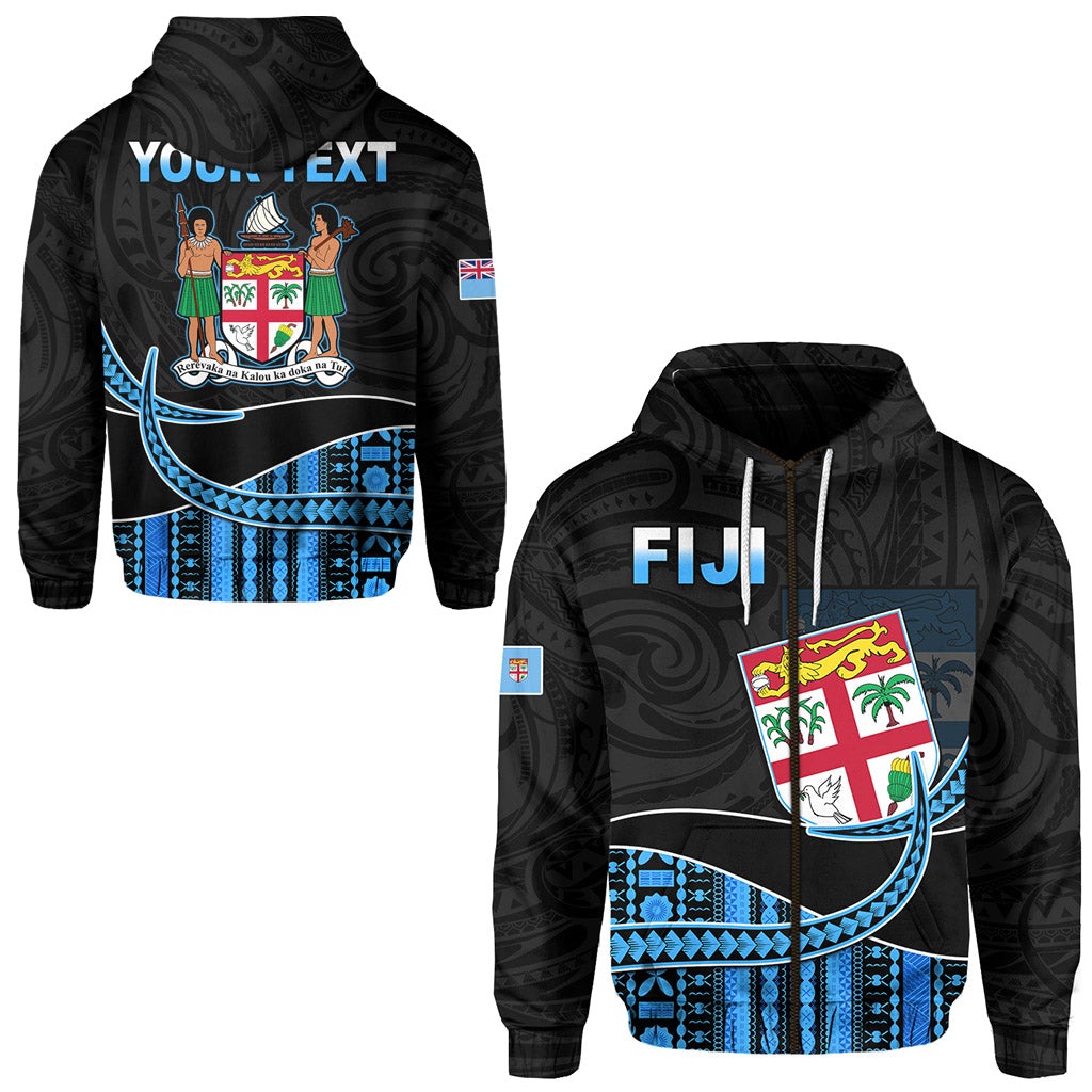 Custom Fiji Polynesian Zip Hoodie FeatuRed Fijian Lovers LT13 - Wonder Print Shop