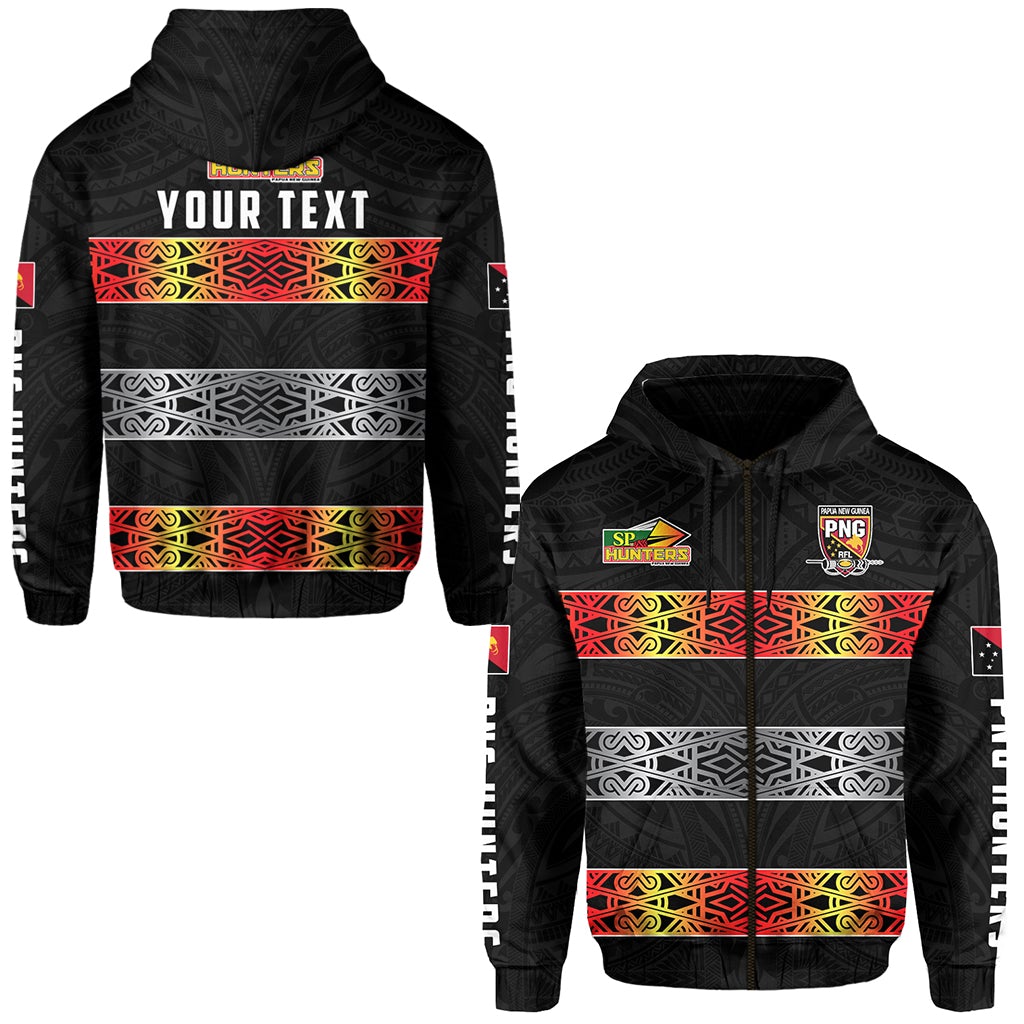 Custom The Hunters PNG Zip Hoodie Papua New Guinea Hunters Rugby LT13 - Wonder Print Shop