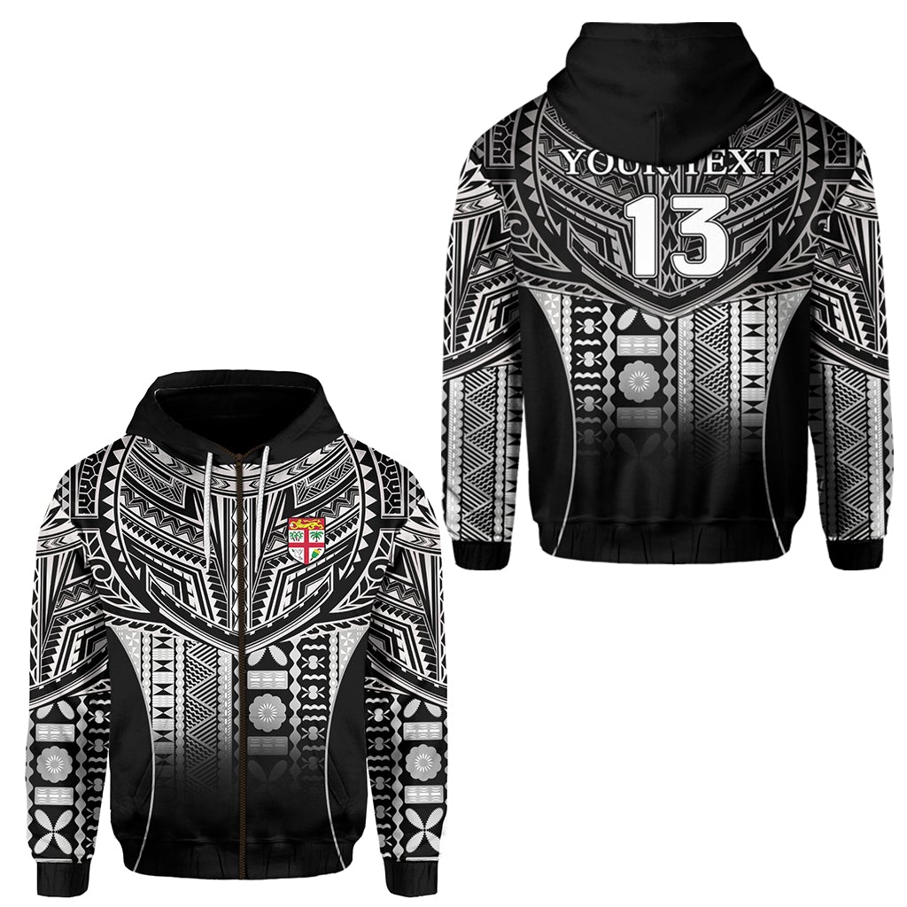 Custom Fiji Faithful Zip Hoodie Version Black Custom Text and Number LT13 - Wonder Print Shop