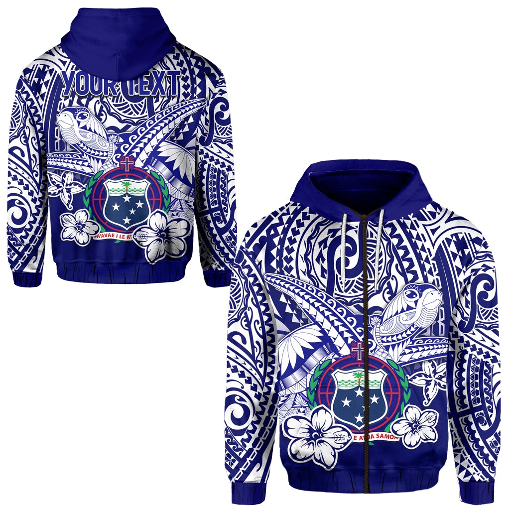 Custom Samoa Polynesian Zip Hoodie Samoan Loved Turtles LT13 - Wonder Print Shop