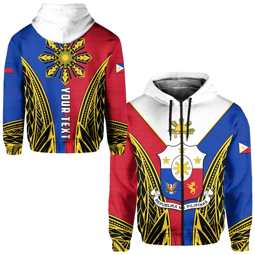 Custom Philippines Zip Hoodie Sun Rayonnant LT13 - Wonder Print Shop