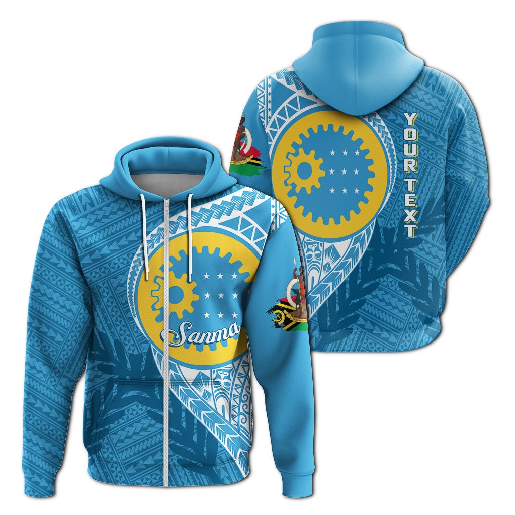 Custom Vanuatu Sanma Province Zip Up Hoodie Sanma Emblem - Wonder Print Shop