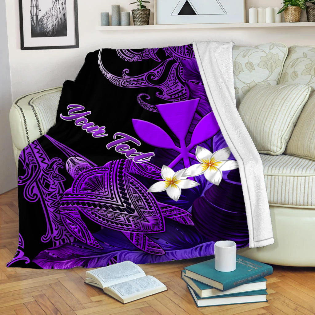 custom-personalised-hawaii-turtle-with-plumeria-leaf-purple-blanket