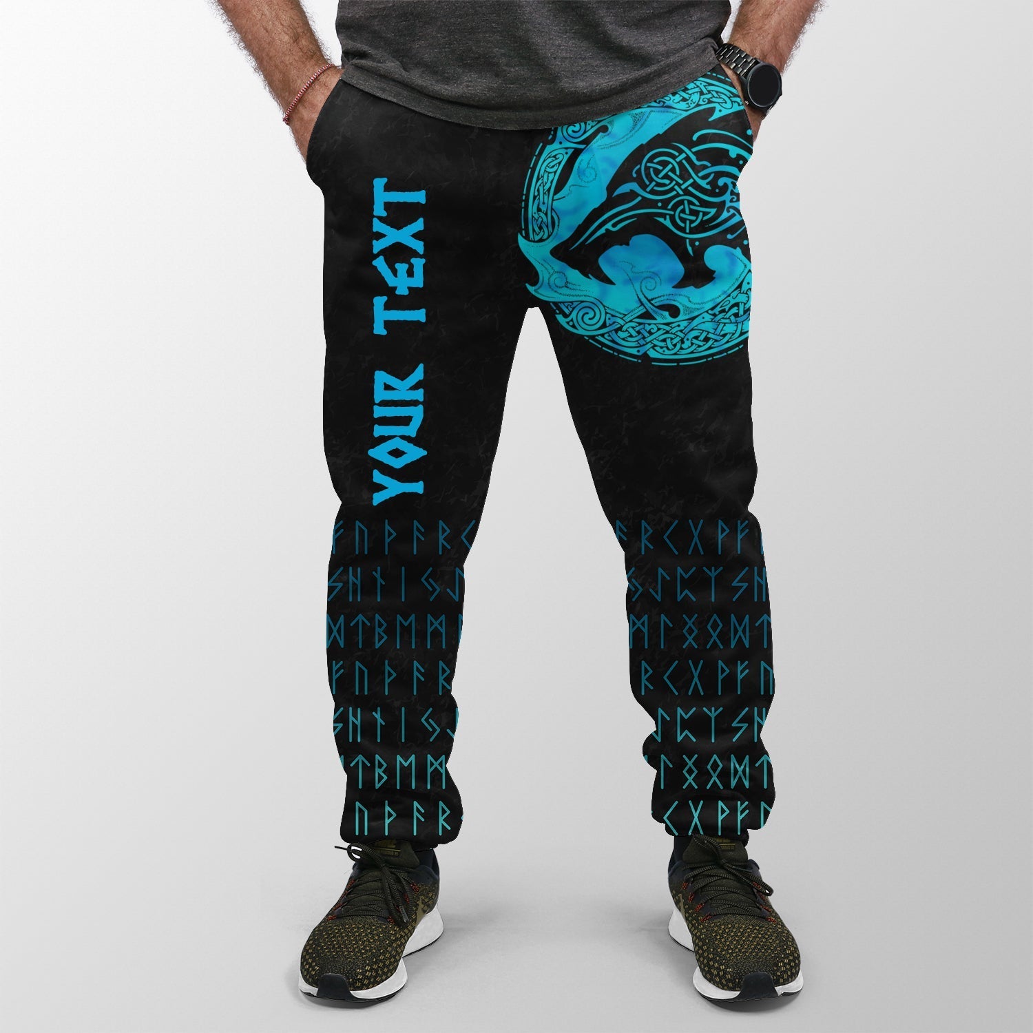 custom-viking-jogger-womensmens-fenrir-wolf-cyan