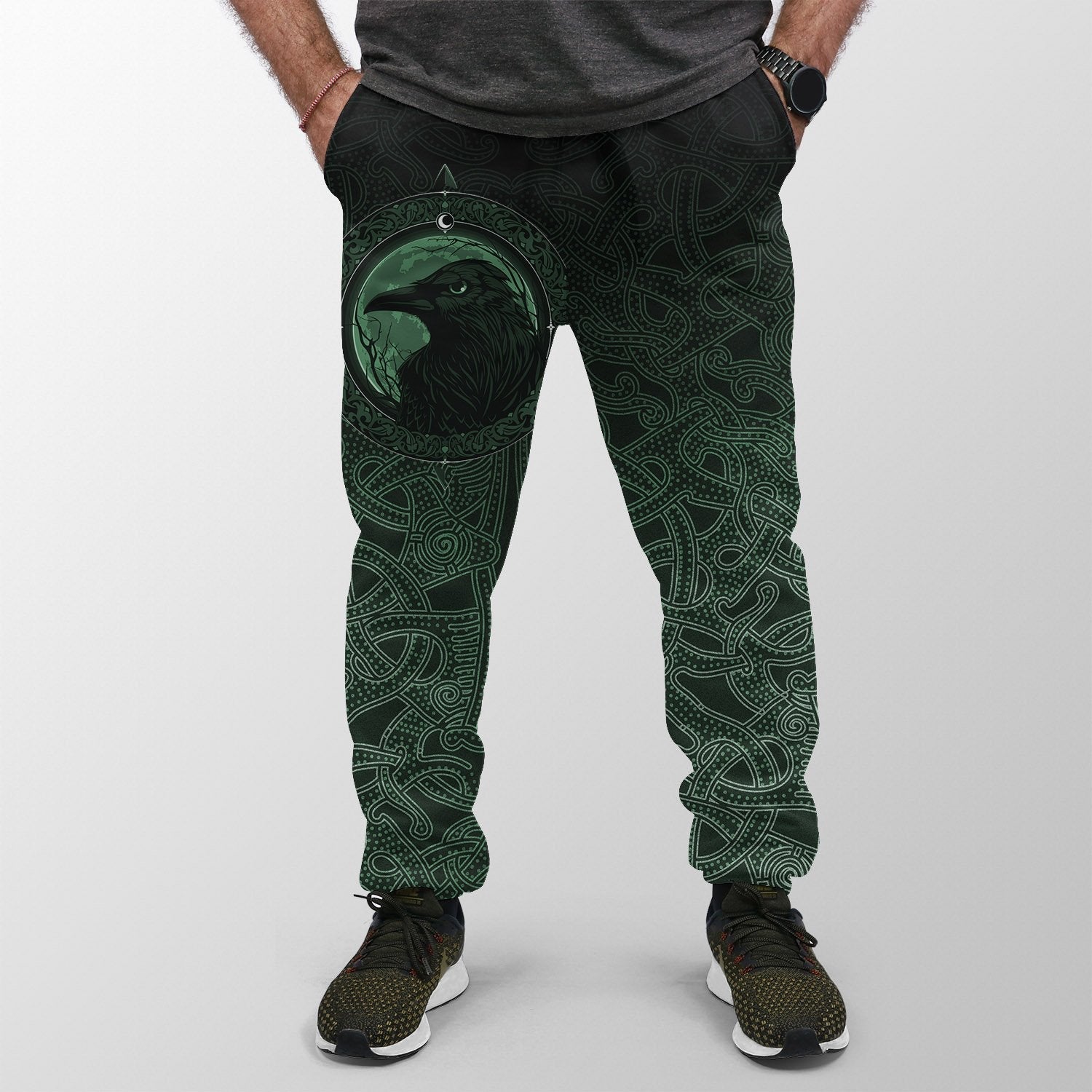 viking-jogger-ethnic-odin-raven-green