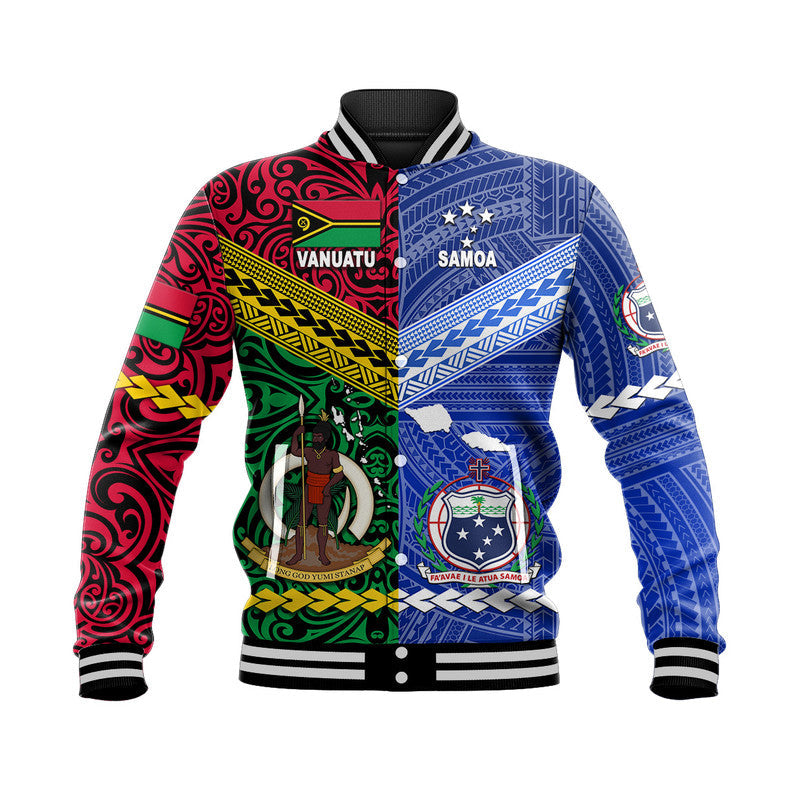 Samoa and Vanuatu Baseball Jacket Together LT8 - Wonder Print Shop