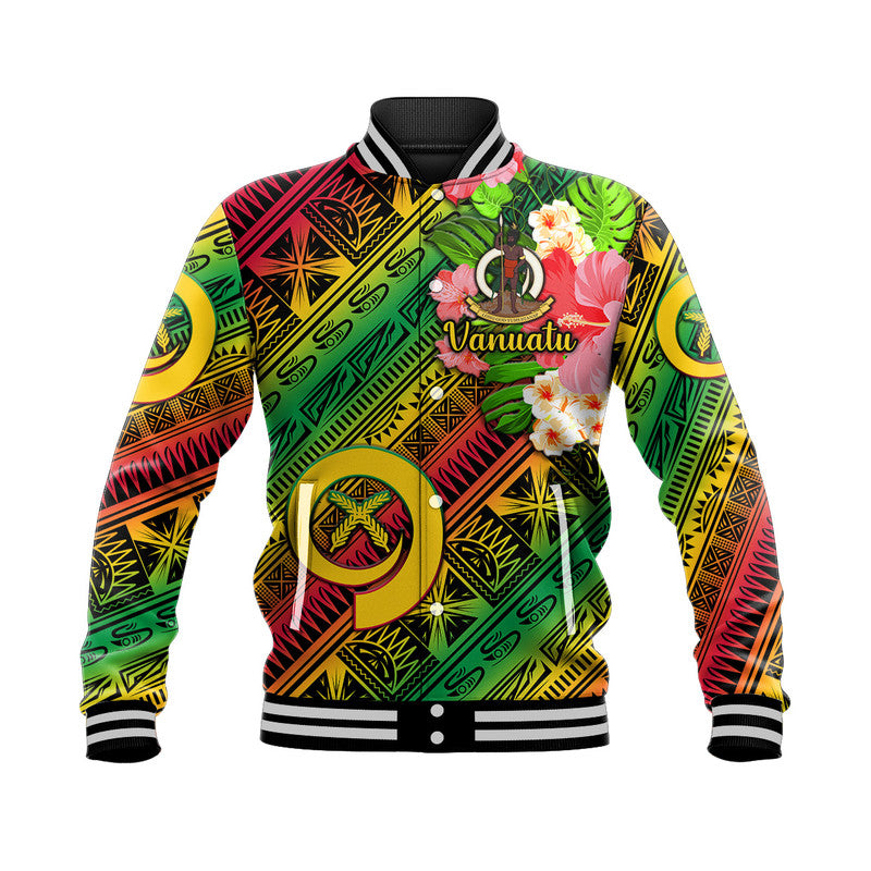 (Custom Personalised) Vanuatu Baseball Jacket Independence Be Proud Vanuatu Flag - Gradient Vibes LT8 - Wonder Print Shop