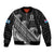 (Custom Text And Number) Fiji Sevens Rugby Fijian 7s Black Tapa Polynesian Art Bomber Jacket - Wonder Print Shop