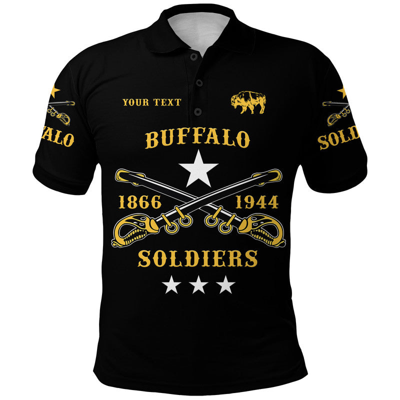 custom-personalised-buffalo-soldiers-polo-shirt-african-american-military-simple-style-black