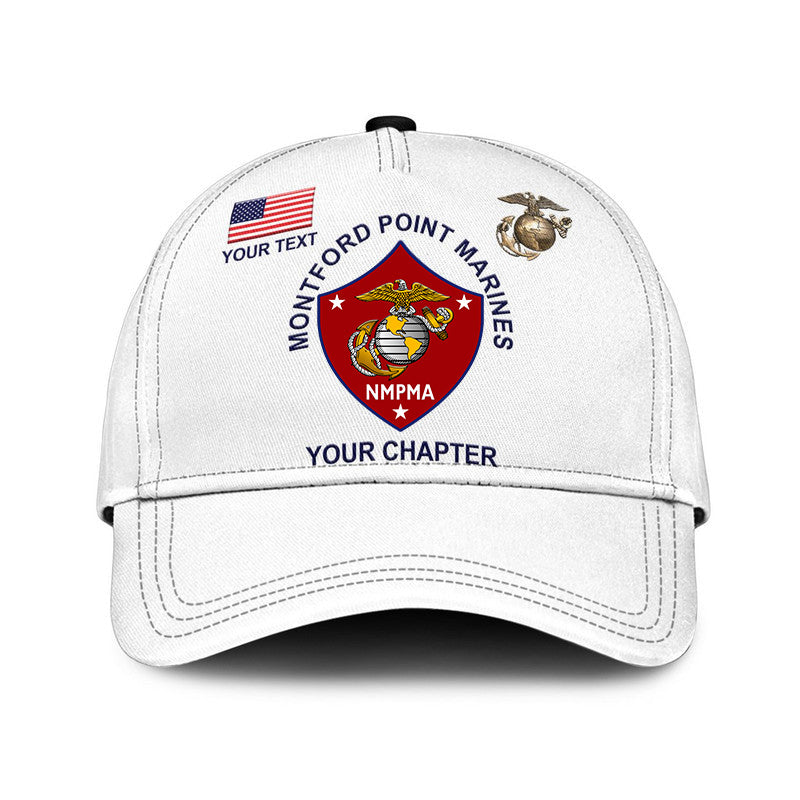 (Custom) Montford Point Marines Classic Cap African-American Marine Corps Simple - White LT8