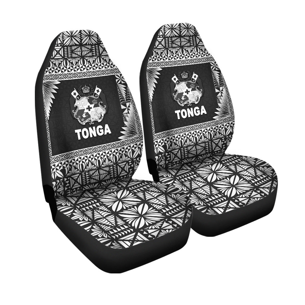 Tonga Coat Of Arms Car Seat Covers Simplified Version Black LT8 - Wonder Print Shop