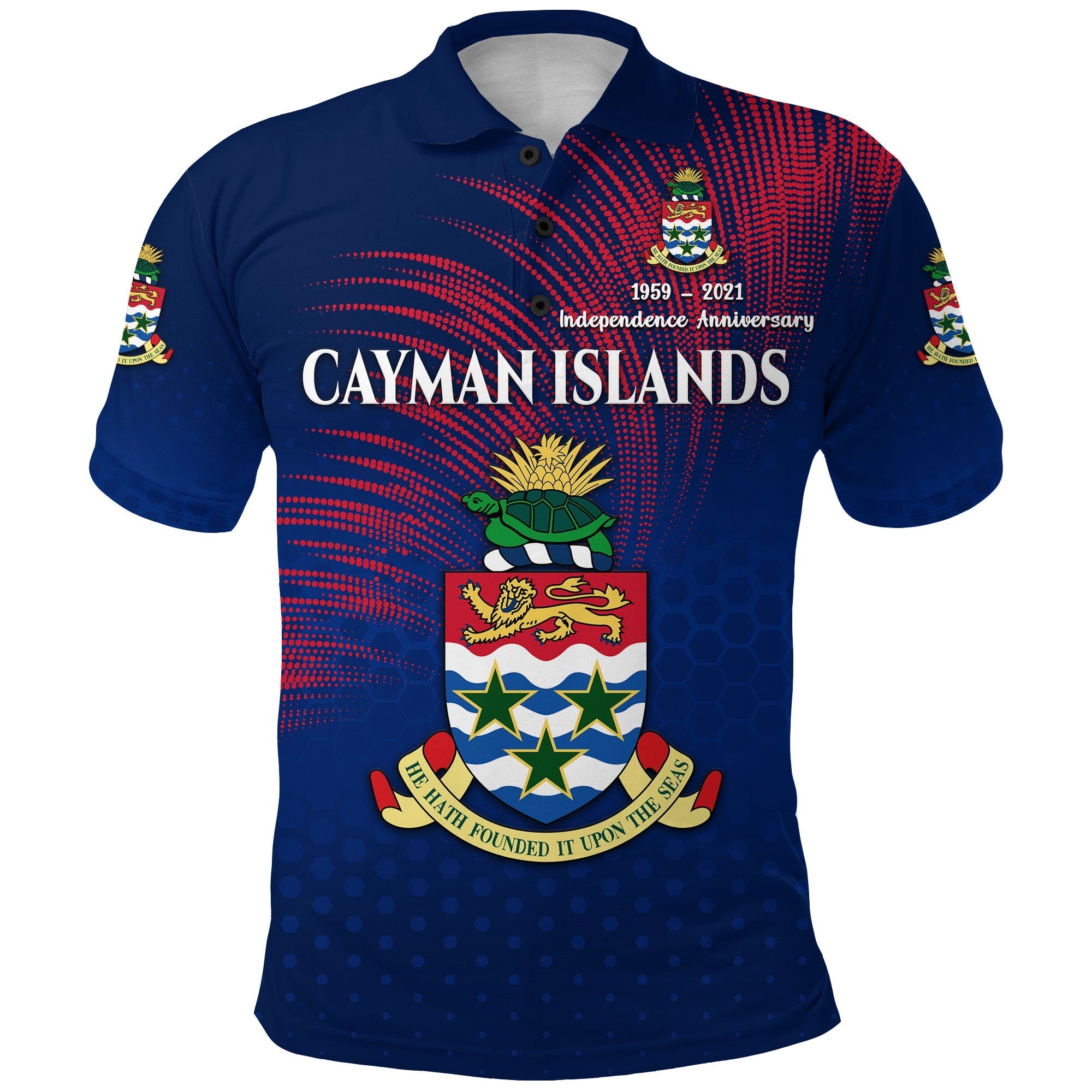 Cayman Islands Polo Shirt Coat Of Arms Independence Anniversary Simple Style Blue LT8 - Wonder Print Shop