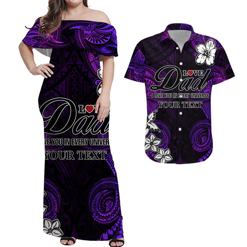 Personalised Polynesian Matching Hawaiian Shirt And Dress Fathers Day I Love You In Every Universe Purple LT8 - Wonder Print Shop