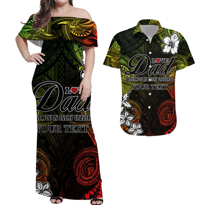 Personalised Polynesian Matching Hawaiian Shirt And Dress Fathers Day I Love You In Every Universe Reggae LT8 - Wonder Print Shop